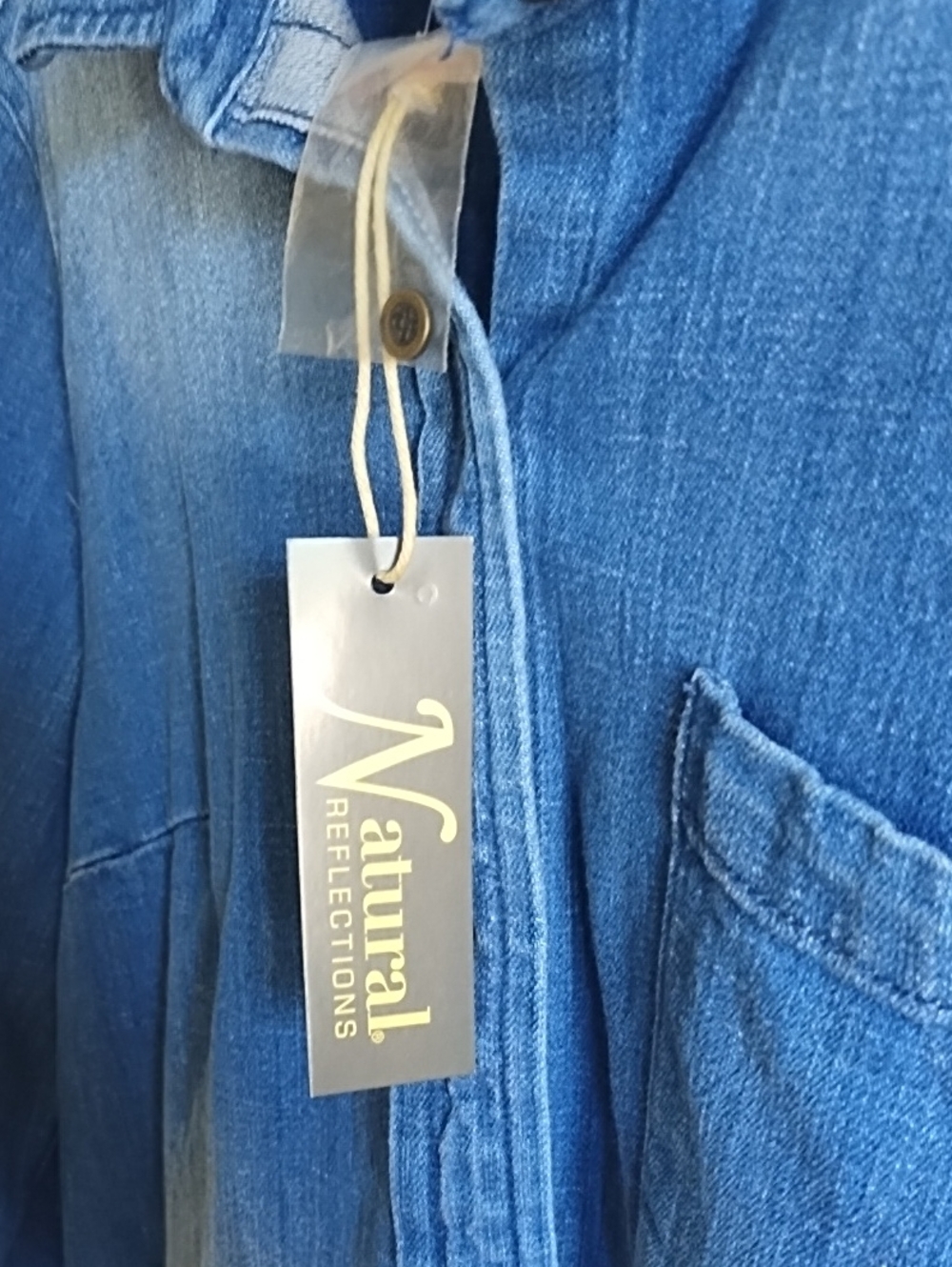 Denim Longline Button-Up Dress - Blue - Picture 8 of 9